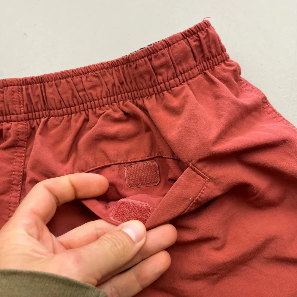 LL Bean Supplex Nylon Shorts Mens Size M Red Elastic Waist Mesh Lined 503782